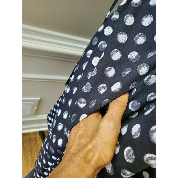 Merona Women's Black Polyester Henleyneck Long Sleeve Casual Knee Length Dress M - Picture 6 of 12